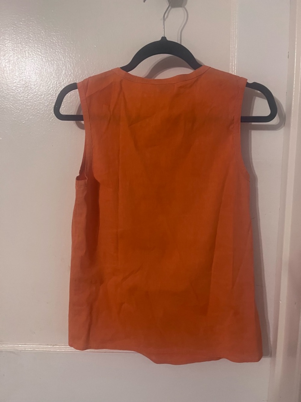 Theory Orange Sleeveless Pintuck Front Tank - Picture 3 of 3